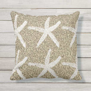 Coussin Motif d'étoile blanche Parties scintillant d'or C