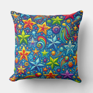 Coussin Motif d'étoiles colorées