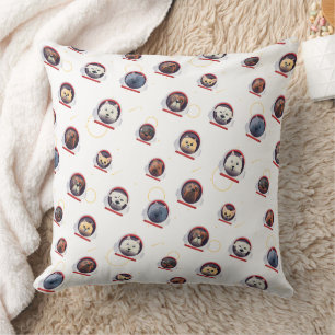 Coussin Motif d'explorateur spatial Chiens Astronautes Mig