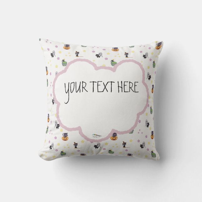Coussin Motif d'Halloween Kawaii personnalisé (Recto)
