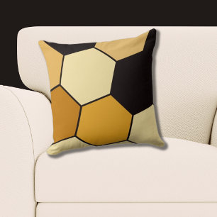 Coussin Motif d'hexagone jaune et noir