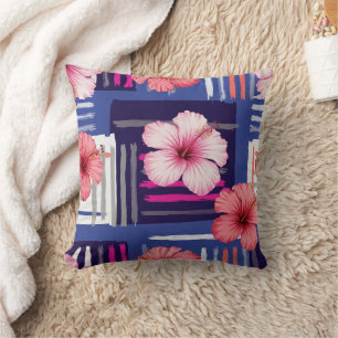Coussin Motif d'Hibiscus Tropical Côtier (12)