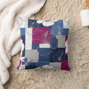 Coussin Motif d'Hibiscus Tropical Côtier (5)