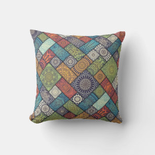 Coussin Motif diagonal coloré