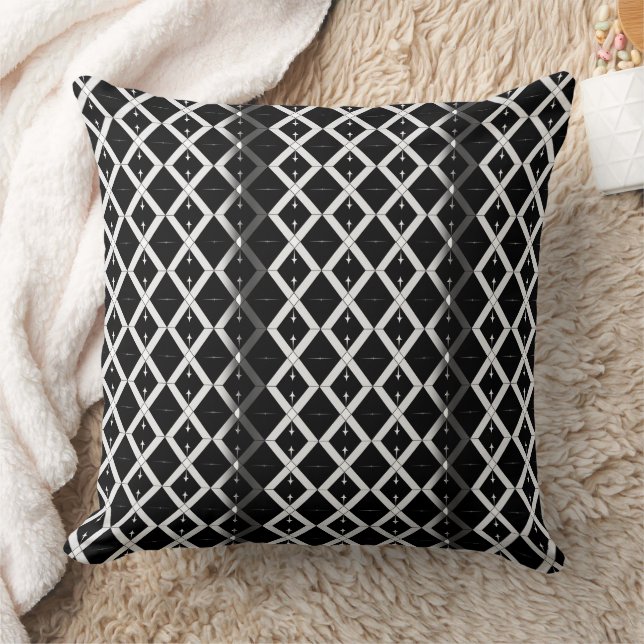 Coussin Motif Diamant noir et blanc (Couverture)