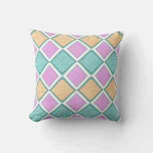 Coussin Motif diamant prisme Harlequin pastel