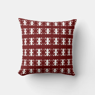 Coussin Motif diamant rouge et blanc élégant