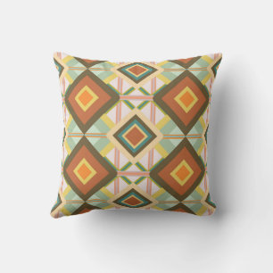 Coussin Motif diamanté d'art pop rétro du Sud-Ouest
