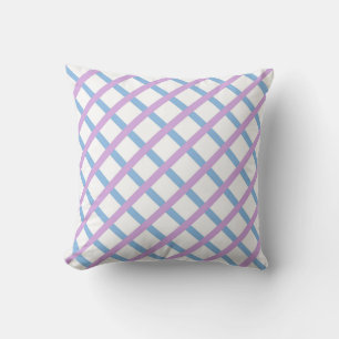 Coussin Motif Diamond Stripes bleu violet Checker