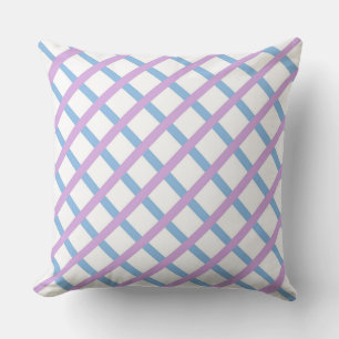 Coussin Motif Diamond Stripes bleu violet Checker