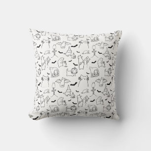 Coussin Motif d'illustration Halloween Chat Jeu d'oreiller