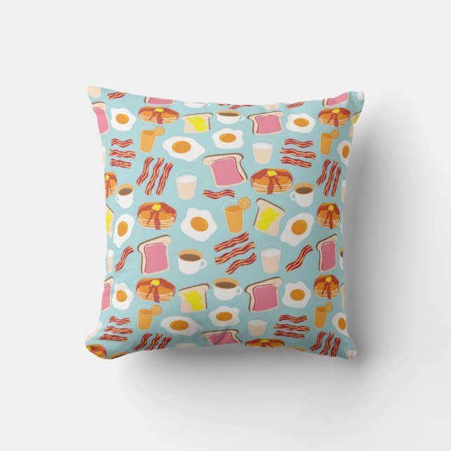 Coussin Motif d'illustrations de nourriture de petit (Recto)