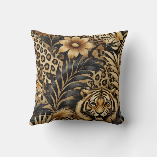 Coussin Motif d'impression botanique animale (Verso)
