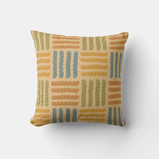 Coussin Motif d'impression de bloc de lin géométrique Japa