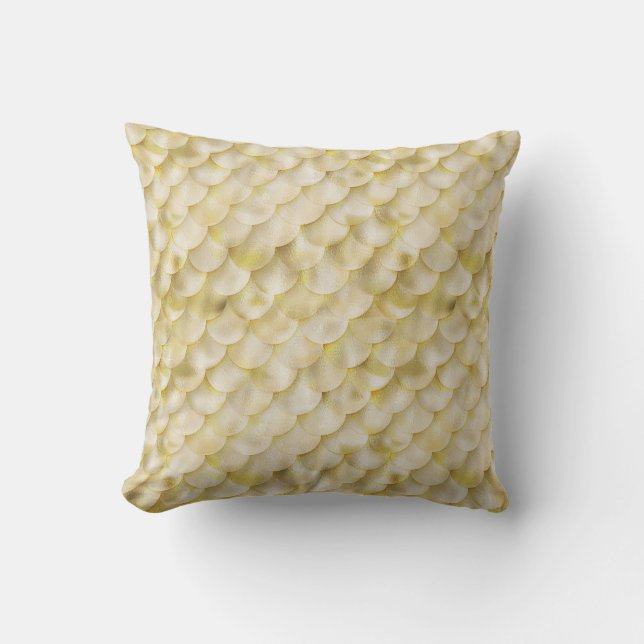 Coussin motif d'impression de sirène d'or (Recto)