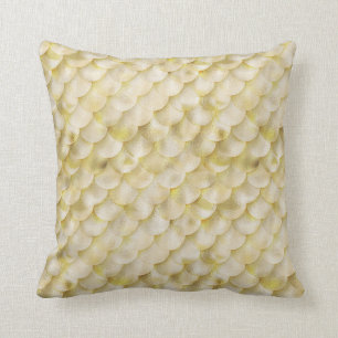 Coussin motif d'impression de sirène d'or