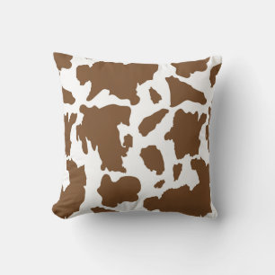 Coussin Motif d'impression de vache Brown