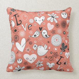 Coussin Motif d'inséparables