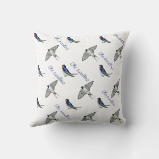 Coussin Motif d'oiseaux hirondelles