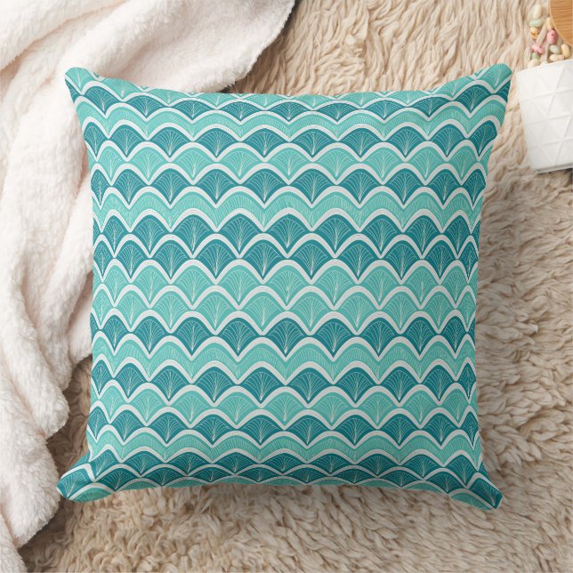 Coussin Motif d'onde marine bleu (Couverture)