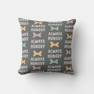 Coussin Motif d'os de chien toujours affamé