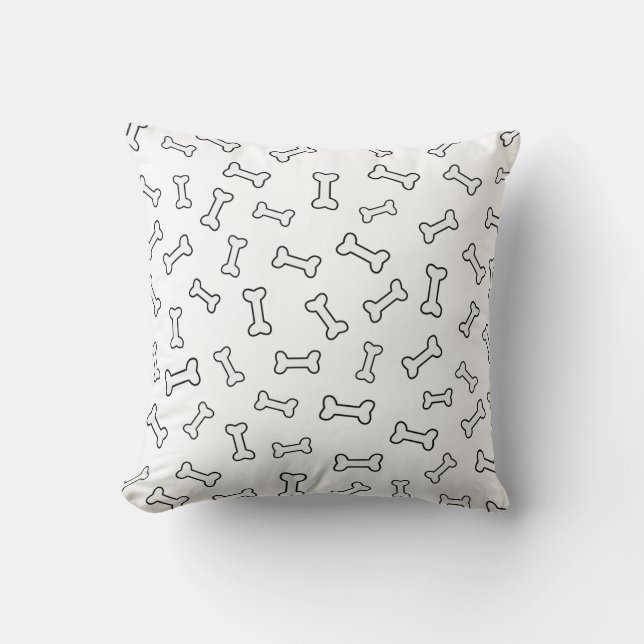 Coussin Motif d'os de dessin (Recto)