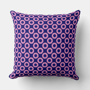 Coussin Motif d'ouverture - Rose sur Deep Navy