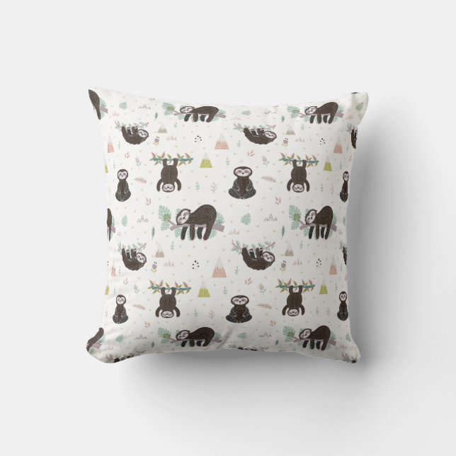 Coussin Motif doux somnolent de paresse (Recto)