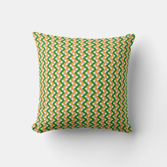 Coussin Motif Drapeau Inde Patchwork (Recto)