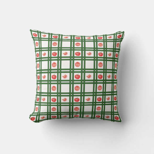 Coussin Motif du jardinier de tomates fraîches (Recto)