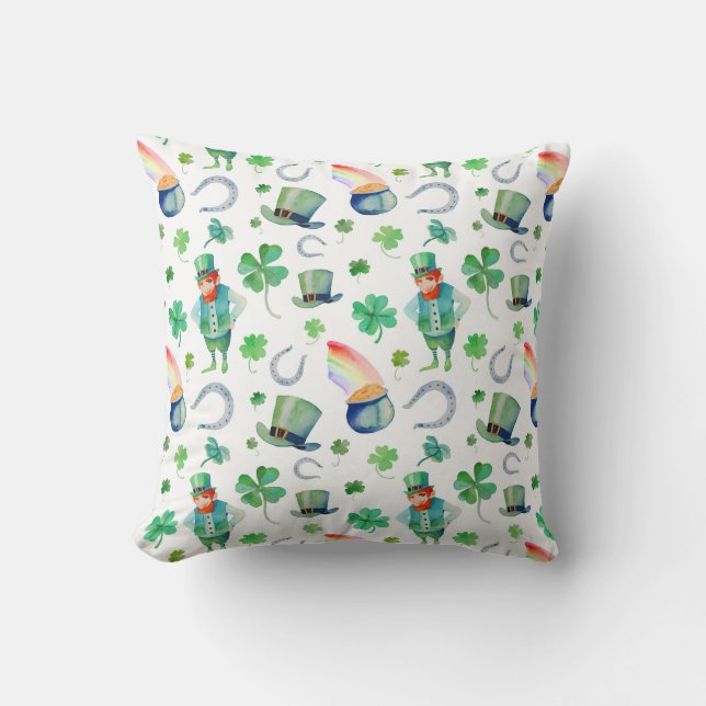 Coussin Motif du jour de St Patrick d'aquarelle (Recto)