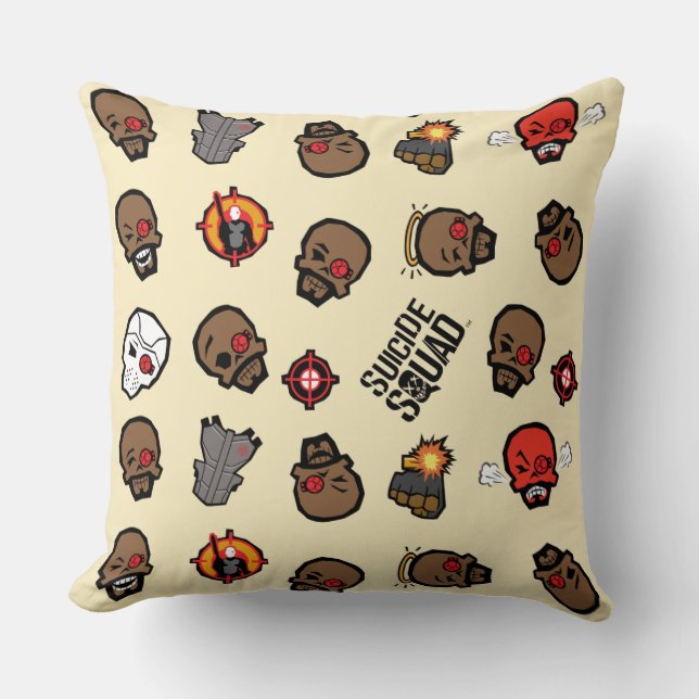 Coussin Motif du peloton | Deadshot Emoji de suicide (Recto)