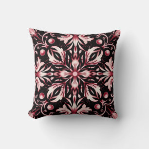 Coussin Motif Élégant Art Nouveau Gothique Chic Bourgogne