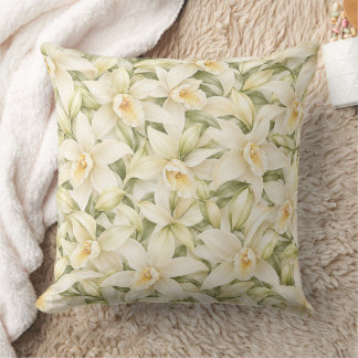 Coussin Motif élégant de fleur de vanille