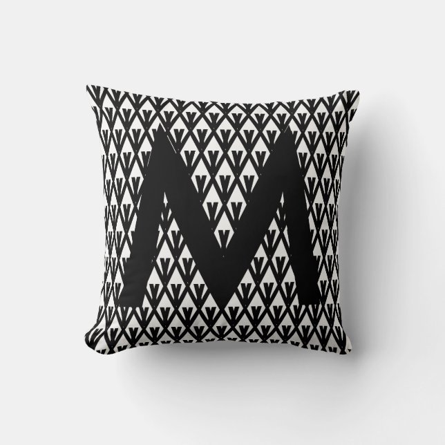 Coussin Motif élégant noir et blanc (Recto)