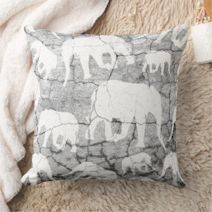 Coussin Motif en béton éléphant
