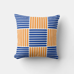 Coussin Motif en bleu et orange