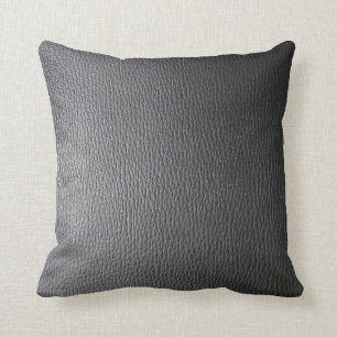 Coussin Motif en cuir noir