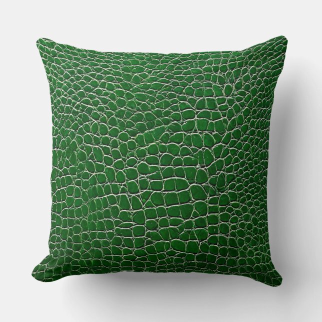 Coussin Motif en cuir vert (Recto)