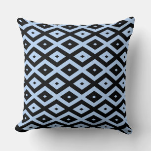 Coussin Motif en diamant bleu pâle et noir
