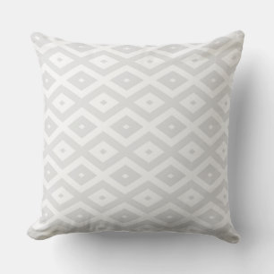 Coussin Motif en diamant gris clair et blanc
