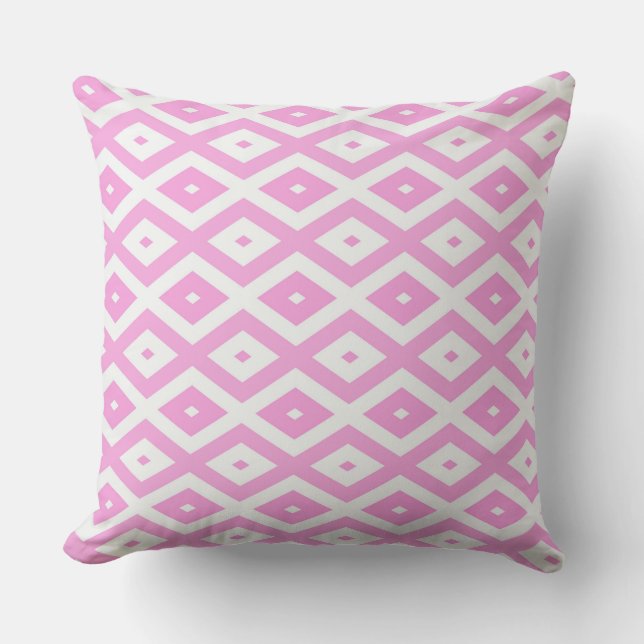 Coussin Motif en diamant rose et blanc (Recto)