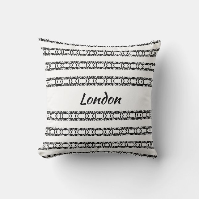 Coussin Motif en étoile moderne et design en noir et blanc (Recto)