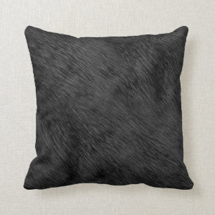 Coussin Motif en fausse fourrure de l'ours noir
