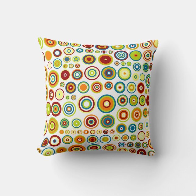 Coussin Motif en mosaïque de cercles rétro | Cercles sans  (Recto)