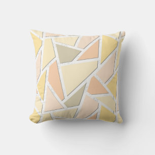 Coussin Motif en mosaïque jaune citron