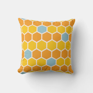 Coussin Motif en nid d'abeille géométrique