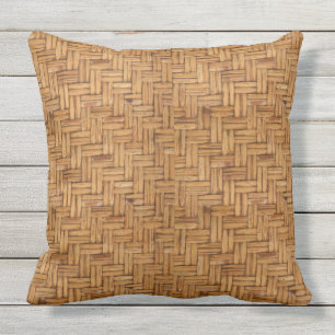 Coussin Motif en osier tissé
