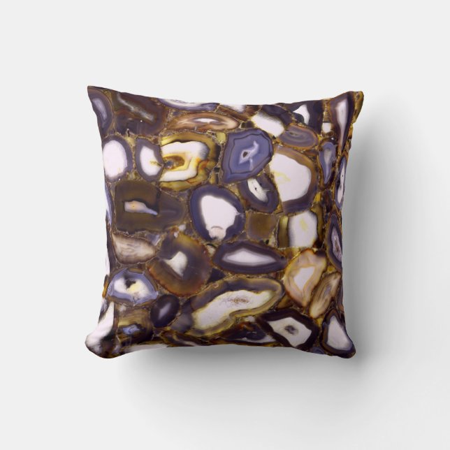 Coussin Motif en pierre blanche Brown violet (Recto)