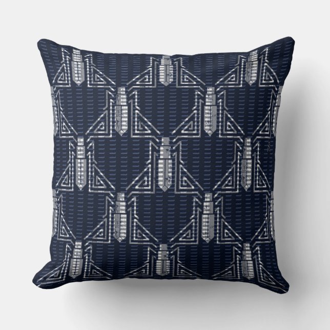 Coussin Motif en pointillé de coléoptère Art Déco - gris s (Recto)